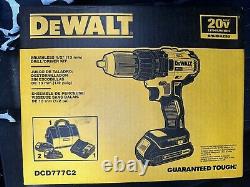 New Dewalt Dcd777c2 Cordless 20v Max Brushless 1/2 Drill Tool Kit