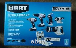 New HART 20-Volt 5-Tool Kit with 70-Piece Accessory Set + 2 Lithium-ion Battery