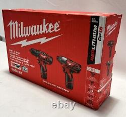 New Milwaukee M12 Cordless 2 Tool Combo Kit Drill/driver (j01009688)