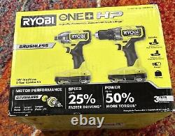 New! RYOBI PBLCK01K ONE+ HP 18V Brushless Cordless 1/2 Drill Impact Driver Kit