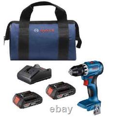 New Sealed Bosch 18V 1/2 in Keyless Brushless Drill/Driver Set+2 Battery+Charger