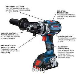 New Sealed Bosch 18V 1/2 in Keyless Brushless Drill/Driver Set+2 Battery+Charger