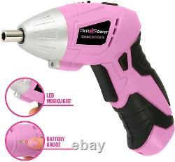 Pink Power 18V Cordless Drill Driver & Electric Screwdriver Combo Kit with Tool