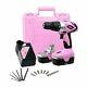 Pink Power Drill Pp182 18v Cordless Electric Drill Driver Set For Women Tool 2