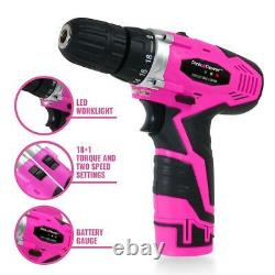 Pink Power PP121LI 12V Cordless Drill & Driver Tool Kit for Women-