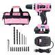 Pink Power Pink Drill Set For Women 20v Cordless Drill Driver Tool Kit For Wo