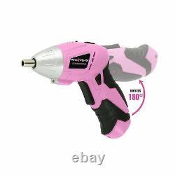 Pink Power Tool Kit with 18V Cordless Drill Driver and Electric Screwdriver Fu