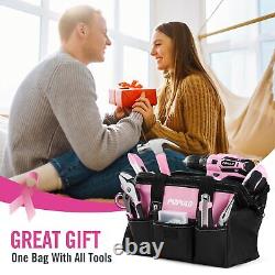 Pink Tool Kit 236-Piece with Cordless 20V 2000mAh Power Drill Driver, Lady's