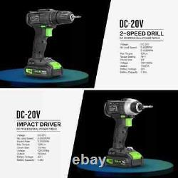 Professional-Grade Cordless Drill Driver & Impact Driver Bundle with Accessories