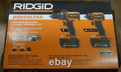 (RI4) Rigid R92082 18V Brushless 2-Tool Hammer Drill & Impact Driver Combo Kit