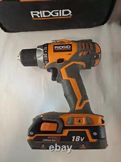 RIDGID 18V Cordless 2-Tool Combo Kit Drill/Driver, Impact Driver Used Set -