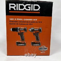 RIDGID R92721 18V Cordless 2-Tool Combo Kit with Drill/Driver, Impact Driver