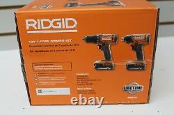 RIDGID R9272 18V Cordless 2-Tool Combo Kit with 1/2 Drill/Driver, 1/40 Impact