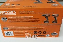 RIDGID R9272 18V Cordless 2-Tool Combo Kit with 1/2 Drill/Driver, 1/40 Impact