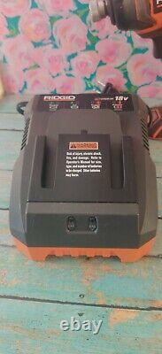 RIDGID R9600 18V Drill/Driver + Impact Driver + 2 Batteries + Charger Kit