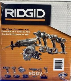 RIDGID R9652 GEN5X 18V 5-Tool Combo Kit (32785-1) Hyper 4.0Ah New