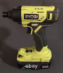 RYOBI ONE+ 18V Cordless 2 Tool Kit 1/2 Drill Driver & 1/4 Impact With1.5Ah & 4Ah