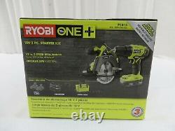 RYOBI P1816 Cordless 2-Tool Starter Combo Kit 2 Speed Drill/Driver, Circular Saw