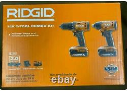 Ridgid (R9272) 18V Cordless 2-Tool Drill & Impact Driver Kit NEW SEALED