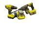 Ryobi One+ Hammer Drill & Driver/drill Combo Tool Sets. Good! (mp4023390)