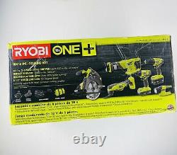 Ryobi P1819 18V ONE+ Cordless 5 Tool Combo Kit / MISSING RECIPROCATING SAW