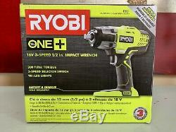 Ryobi P261 18V Li-Ion 1/2 3-Speed Impact Wrench Drill Driver Tool Only New