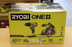 Ryobi PCL1201K2 One+ 18V Cordless Drill and Driver Tool Combo Kit NEWFREE SHIP