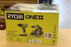 Ryobi PCL1201K2 One+ 18V Cordless Drill and Driver Tool Combo Kit NEWFREE SHIP