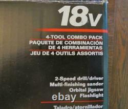 SKIL NiCad 18V Cordless Drill, Sander, Light & Jigsaw 4-Tool Combo Kit 2887-23
