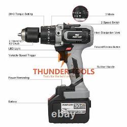 Thunder Tools 21V Cordless Drill Driver Batteries Max Torque 200N. M 1/2 Inch