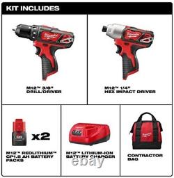 Volt Lithium Ion Cordless Drill Driver/Impact Driver Combo Kit 2 Tool with Free