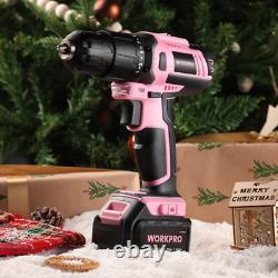 WORKPRO Pink Cordless 20V Lithium-ion Drill Driver Set, 1 Drill