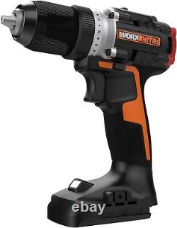 Worx Nitro 20V Cordless 1/2 Drill Driver with Brushless Motor, Compact &