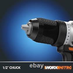 Worx Nitro 20V Cordless 1/2 Drill Driver with Brushless Motor, Compact &