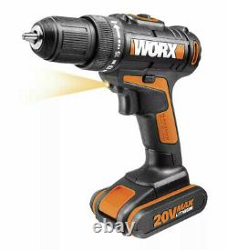 Worx WX170 Cordless Drill Driver Set With Two Batteries Battery Charger Tool Bag