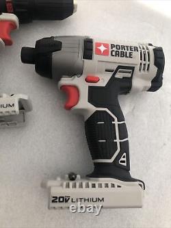 2x Porter Cable 406a / 20v Max Lithium-ion Drill Driver Bare Tools