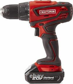 Artisan 1/2in Perceuse & 1/4in Impact Driver 2 Pc Sans Fil Outil Combo Kit 20v Max