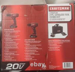 Artisan 1/2in Perceuse & 1/4in Impact Driver 2 Pc Sans Fil Outil Combo Kit 20v Max