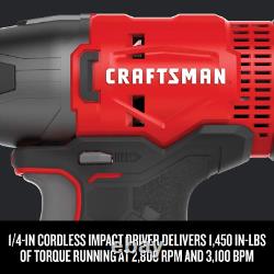 Craftsman Cordless Drill V20 Batterie Au Lithium, Kit Combo, 4 Outil (cmck401d2) Nouveau