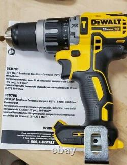 Dewalt 20v Max Xr Brushless Compact Hammer Drill Driver 1/2 Dcd796 Outil Nu