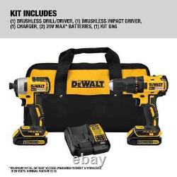 Dewalt 2-tool 20-volt Max Brushless Power Tool Combo Kit Avec Boîtier Souple Dck277c2