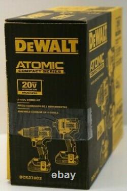 Dewalt Dck278c2 20v Pilote De Forage/impact Combo Kit Atomic Compact Série Nouveau