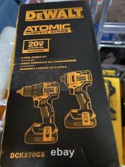Dewalt Dck278c2 Atomic 20v Max Brushless Cordless 2 Tool Combo Kit