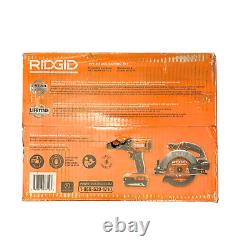 Ensemble combo RIDGID R9207 de 2 outils avec perceuse/visseuse, scie circulaire et batteries 18V