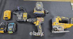 Ensemble d'outils DeWALT DCW210 DCD777 DCS334 20V MAX Drill Driver Palm Sander Jig Saw