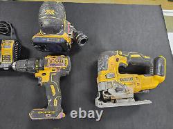 Ensemble d'outils DeWALT DCW210 DCD777 DCS334 20V MAX Drill Driver Palm Sander Jig Saw