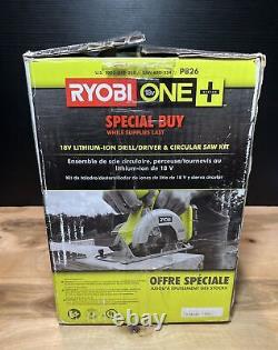 Ensemble d'outils RYOBI ONE+ 18V 2 outils 1/2 perceuse-visseuse & scie circulaire 5-1/2 pouces Nouveau