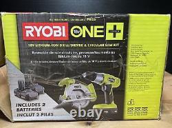 Ensemble d'outils RYOBI ONE+ 18V 2 outils 1/2 perceuse-visseuse & scie circulaire 5-1/2 pouces Nouveau