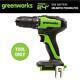 Greenworks Drill Driver Cordless 1/2 Pouces 24 Volt Batterie Brushless Outil Uniquement