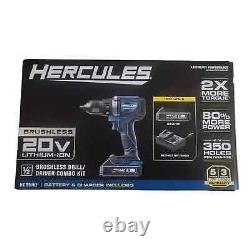 HERCULES 20V Ensemble perceuse/visseuse sans fil 1/2 po sans balais